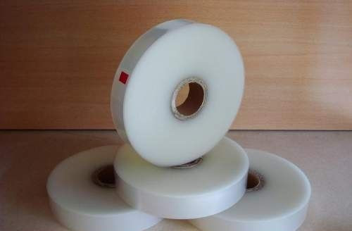 Bandázsszalag, hőhegesztéses, áttetsző, műanyag, 30mm, 370m, 60my, Strapack