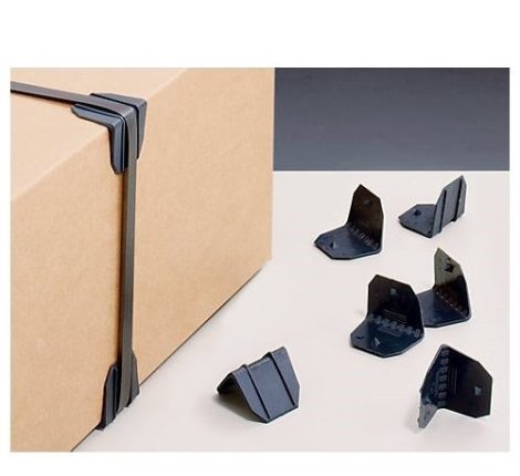Műanyag élvédő, fekete, tüskés, 40x40mm, 2000db/doboz