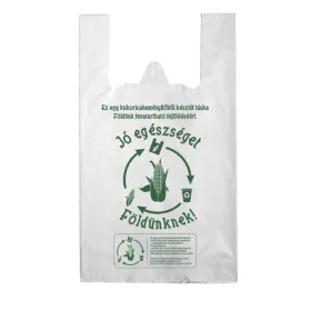   Kukoricakeményítő alapú PLA natúr ingvállas táska 240+2x60x450x0,015 mm