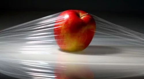 Sztreccsfólia, PE, élelmiszerhez, 350mm, 1500m, 8my, 5,23kg/tekercs