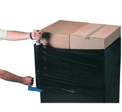 Sztreccsfólia, kézi, fekete, 500mm, 208m, 23my, 2,5kg/tekercs, 0,3 kg cséve, 6tekercs/doboz